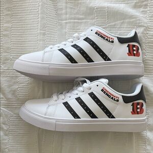 Bengals White and Black Athletic Shoes